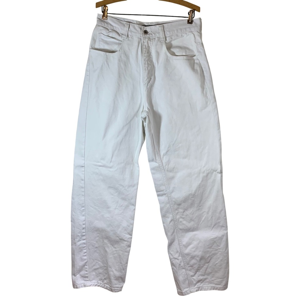 Southpole Mens White Baggy Denim Jeans Size 32 Y2K Streetwear Wide Leg Pants